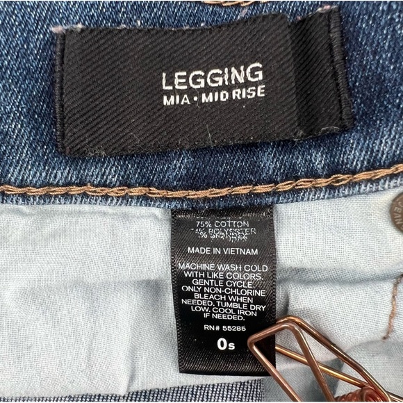 Express Jeans Mia Mid Rise Leggings Size 0 Short Women’s - Picture 4 of 5